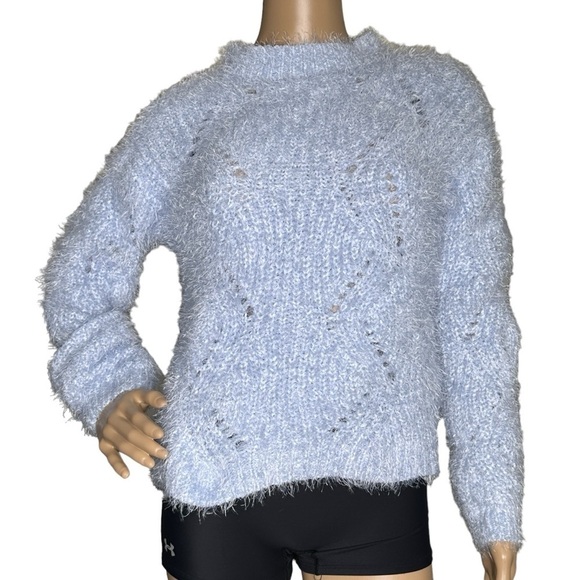 Freshman fuzzy blue sweater, NWT, medium - Picture 2 of 10